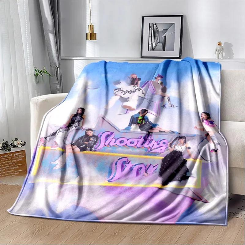 Japanese HipHop Girl Group Xg Character Print Blanket Shooting Stars Warm Plush Cozy Throw Blanket for Beding Couch Fans Blanket