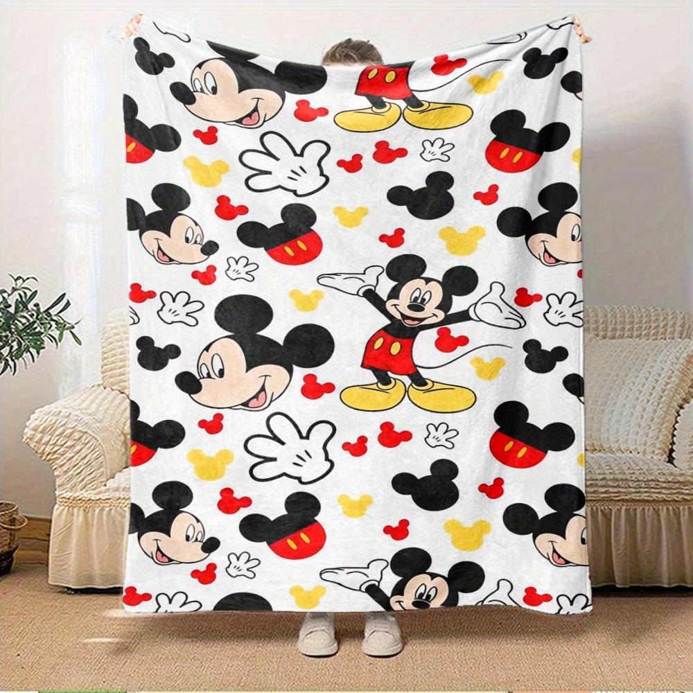 1pc Flannel Mickey Cartoon Pattern Bed Cover Rug Sofa Blanket Birthday Gift Home Decor Room Bedroom Bedding Decoration