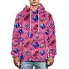 Men's Christmas Print Flannel Hoodie Plus Size Casual Hooded Sweatshirt for Fall and Winter