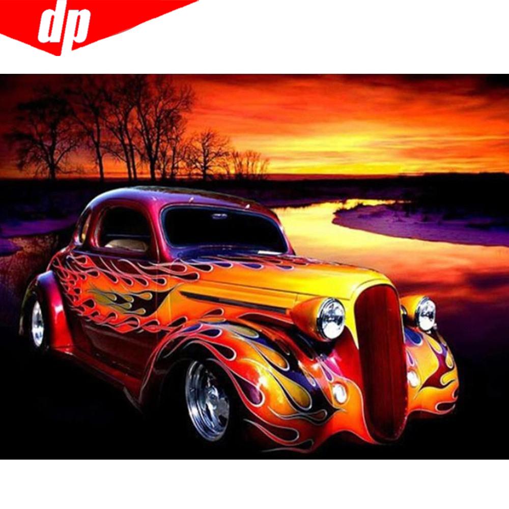 Diamond Painting Cartoon Go Kart Full Round Diamond Mosaic Diamond Embroidery