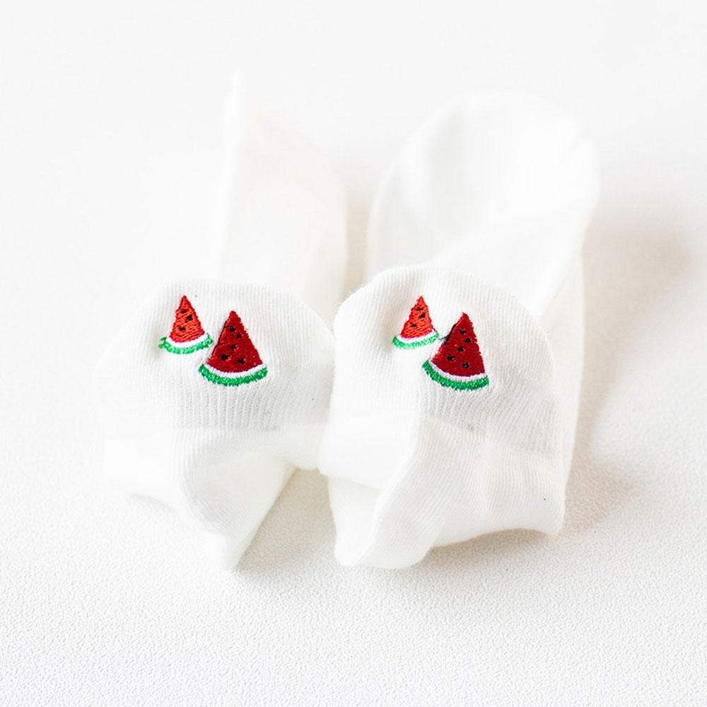 Милые короткие носки, женский комплект, носки до щиколотки с клубникой и авокадо, белые хлопковые забавные носки с низким вырезом и рисунком каваи