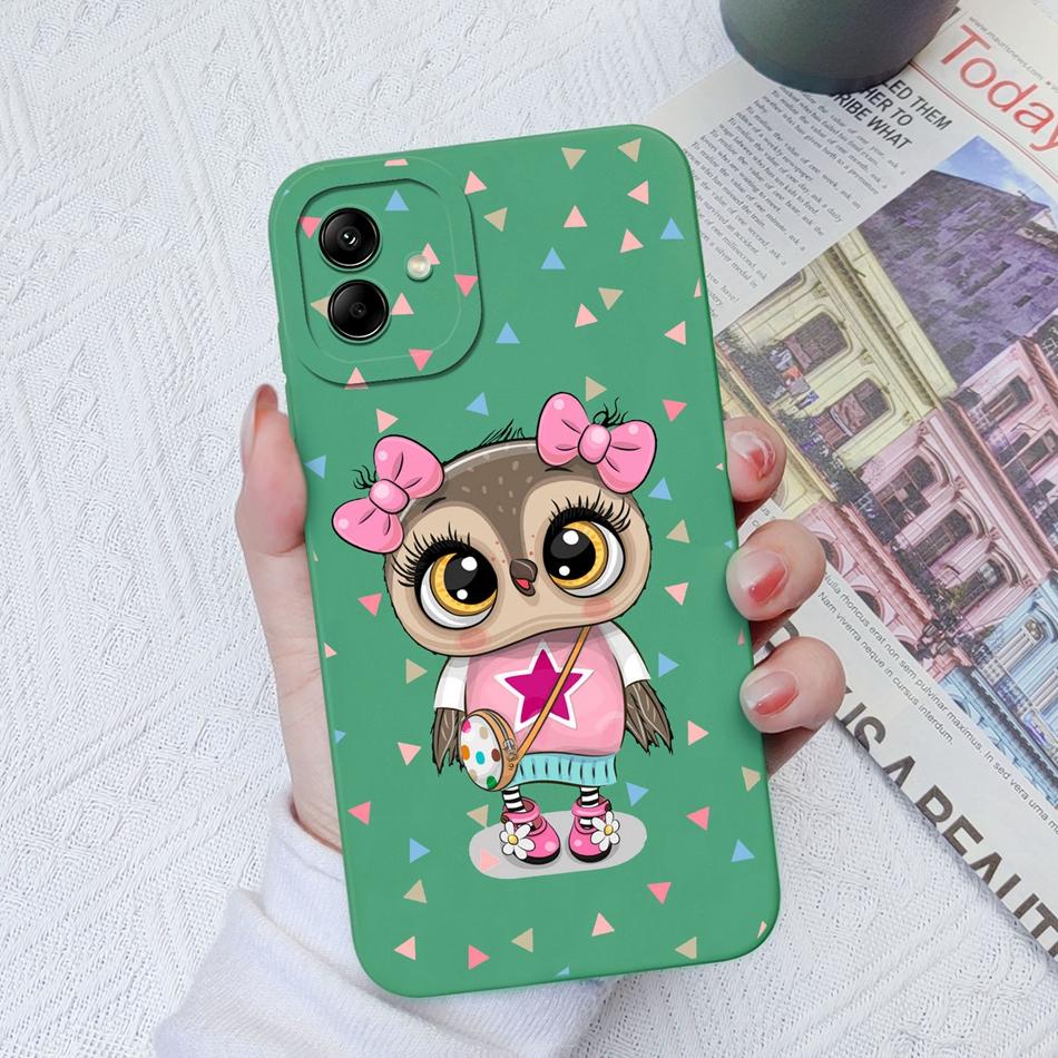 For Samsung Galaxy A04 A04E A04S Phone Case Cat Camera Protection Liquid Silicone Back Cover For Samsung A 04 E S Bumper Shell
