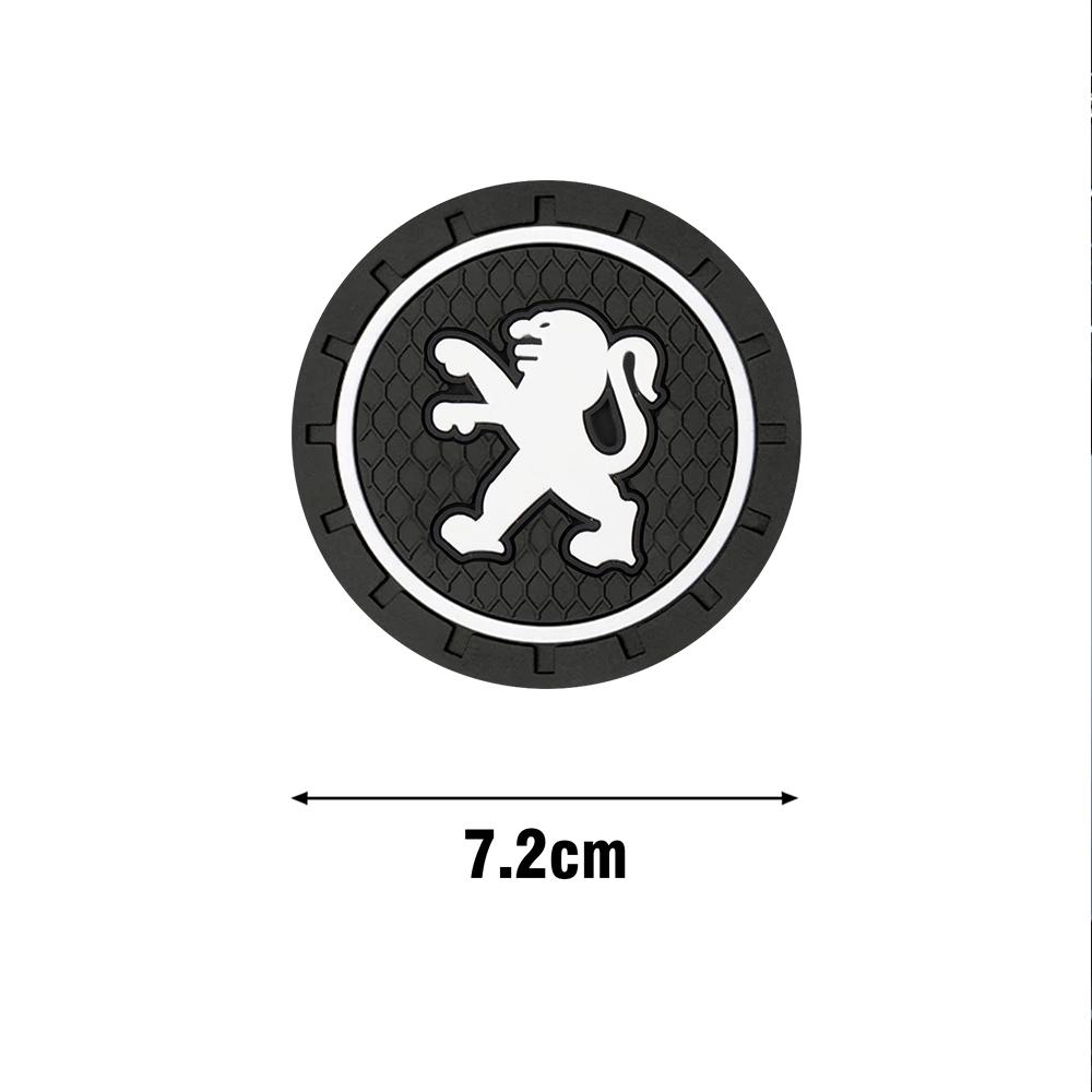 1/2PCS Car Coaster Silicone Water Cup Slot Non-Slip Mat PVC Pads for Peugeot 206 207 208 306 307 308 406 407 408 508 106 107