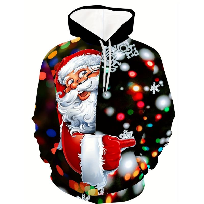 Рождественские худи College 3D для мужчин, толстовка Деда Мороза, близость, Wstring, длинные рукава, уличная одежда, новинка, упадок, 2024