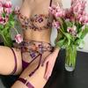 Сексуальный вышитый комплект нижнего белья - Коллекция из четырех предметов ко Дню святого Валентина