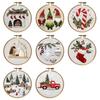 Christmas Embroidery Kit Xmas Themed Embroidery Pattern with Hoop Needles Threads DIY Embroidery Set for Adults Beginners