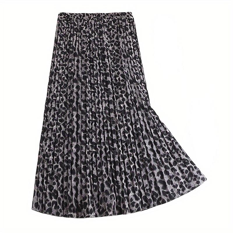 DX~~Новый стиль, плиссированная юбка в западном стиле со змеиным принтом и высокой талией, струящаяся и обтягивающая плиссированная юбка в стиле ретро, ​​длинная юбка А-силуэта