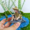 Resin Micro Landscaping Sculpture Ornaments Old Man Fishing Artificial Ornaments For Aquarium Decoration