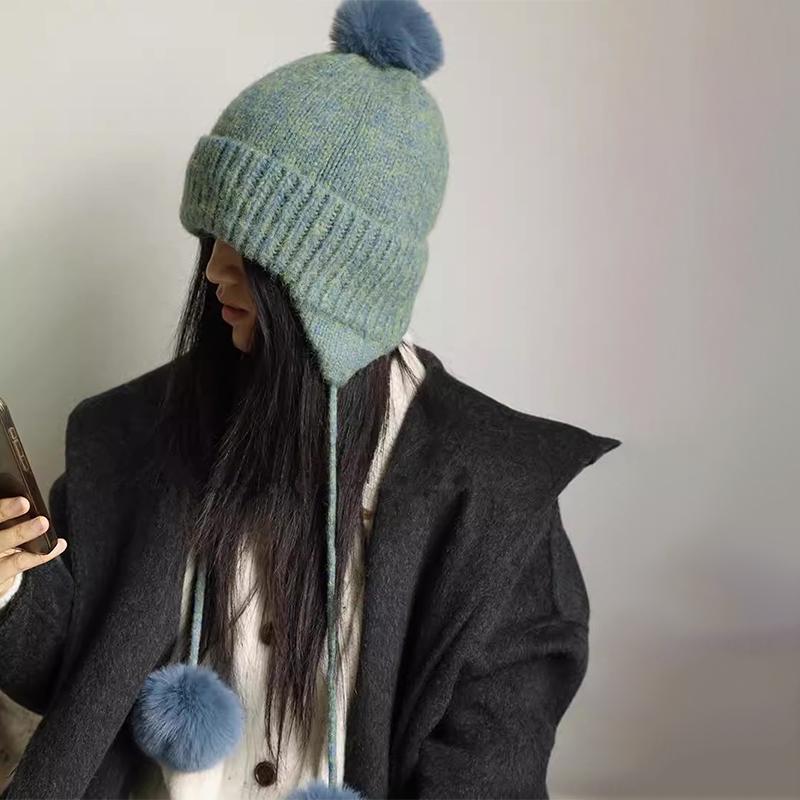 Women'S Knitted Hat Autumn And Winter Warm Earmuffs Korean Style Hat