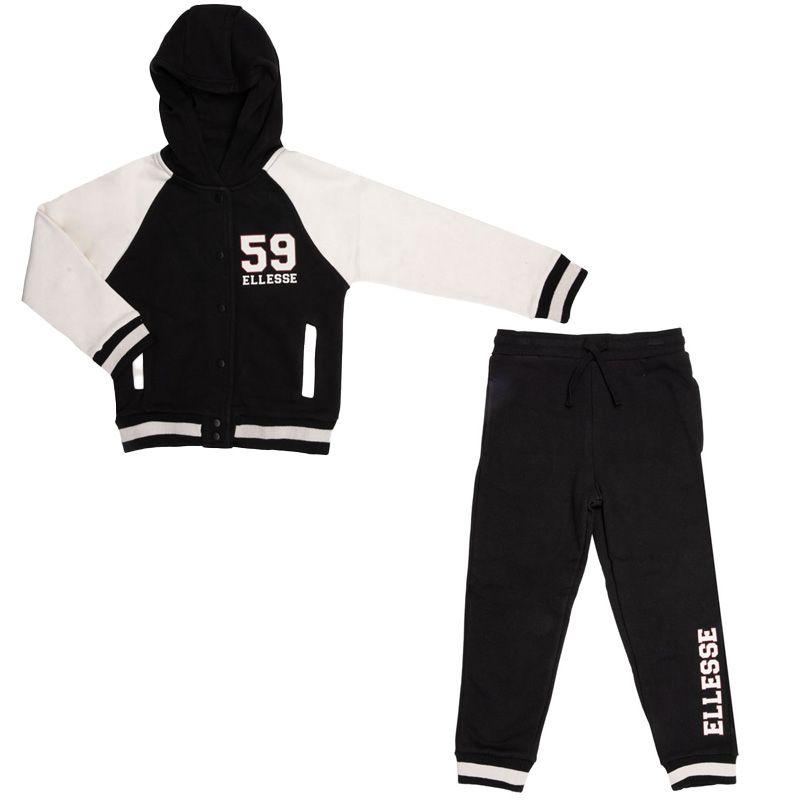 Black Sweatshirt and Jogging Pants Set for Children ELLESSE