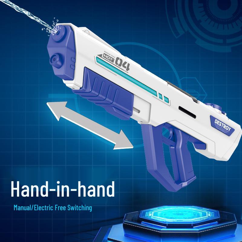 Handheld Continuous Fire Electric Water Gun with Integrated Pulse and Automatic High-Pressure Pumping for Kids