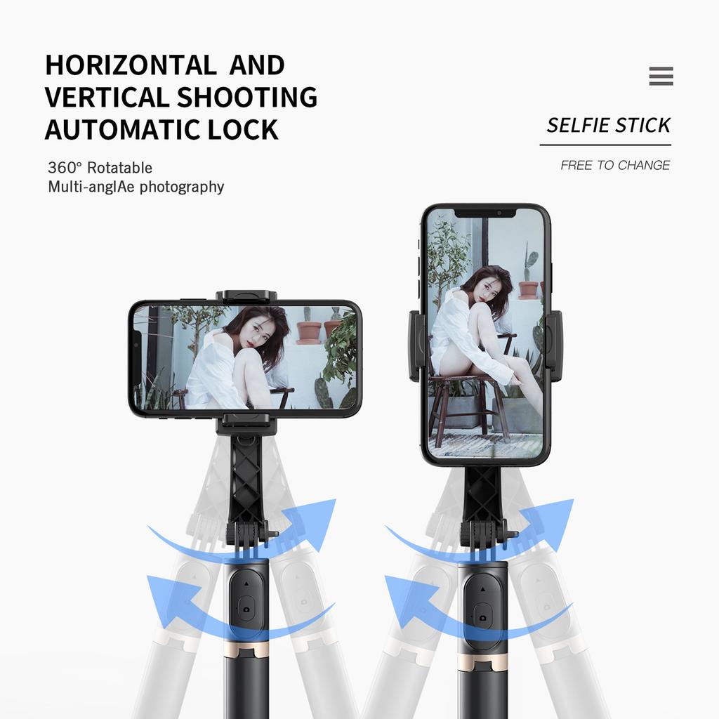 Раскладной Беспроводной BT Селфи-палка Ручной Стабилизатор Gimbal Штатив со Съемным Пультом Дистанционного Управления для Селфи Полный