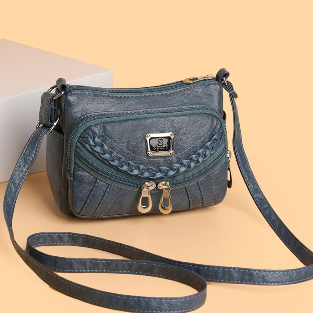 Trendy Soft Leather Single Crossbody Bag Multi-pocket High-end Shoulder Bag Multi-compartment Women's Handbag Four-season