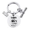 Graduation Gift Stainless Steel Keychain Rings Key Holder Creative Decorated Accessories