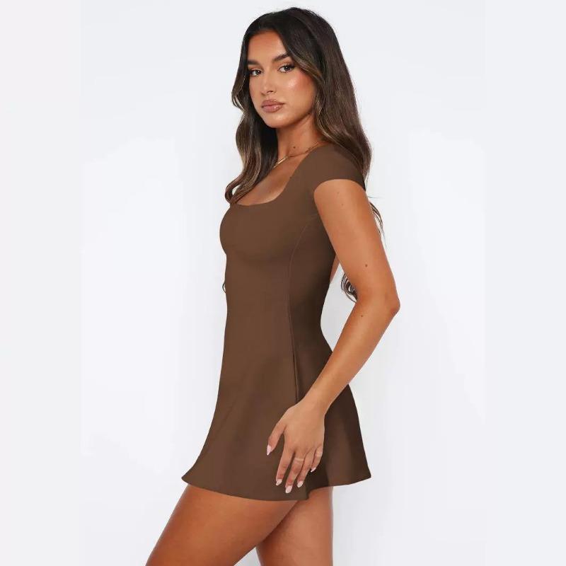 Women's Slim Sexy Short Backless Lace-Up Dresses