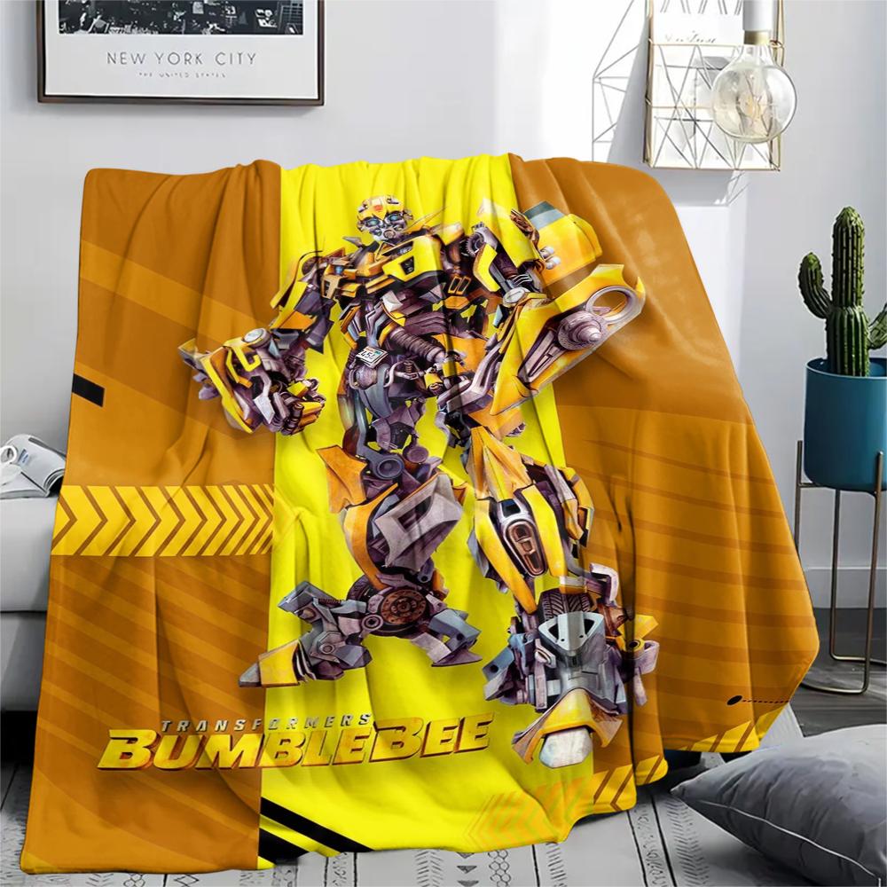 1Pc Bumblebee Print Flannel Blanket, High quality Comfortable for All Seasons, Home Decor, Warmth and Comfort, Perfect for Christmas Gifts