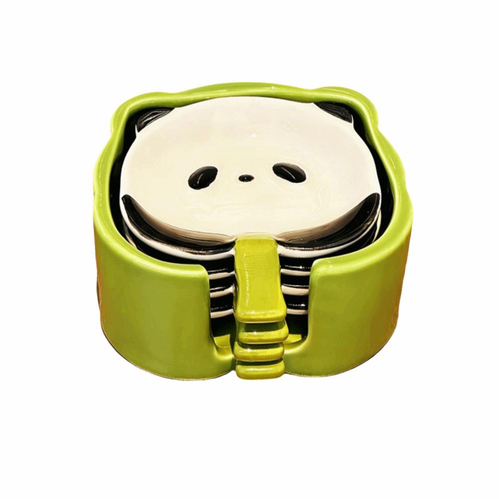 4/6Pcs Stackable Cartoon Panda Snack Dish Creative Ingredients Sauce Plate  Dinnerware Set
