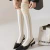 Loose Mouth Thigh High Socks Vertical Stripes Knee Length Stockings New Over Knee Stockings Women