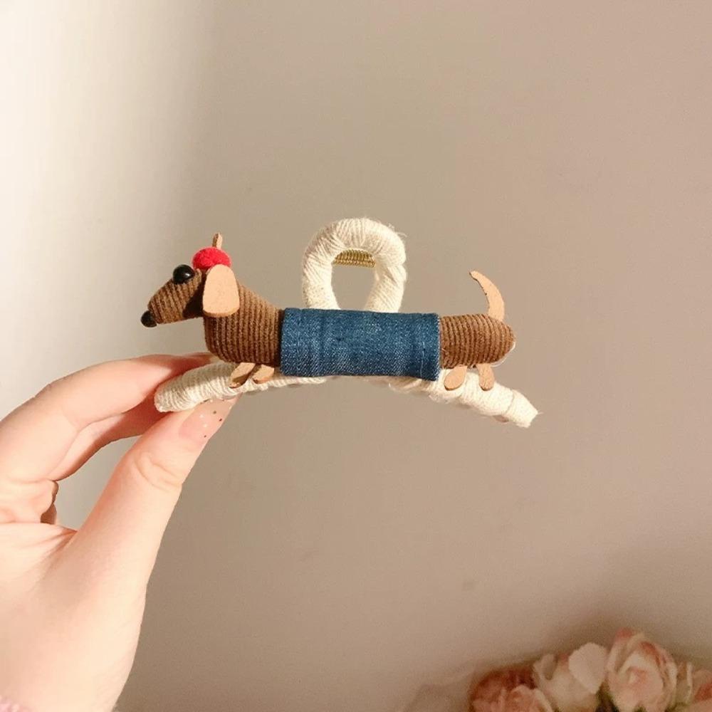 Cloth Dachshund Hairpin Cute Horsetail Holder Trendy Cartoon Shark Clip Hair Accessories