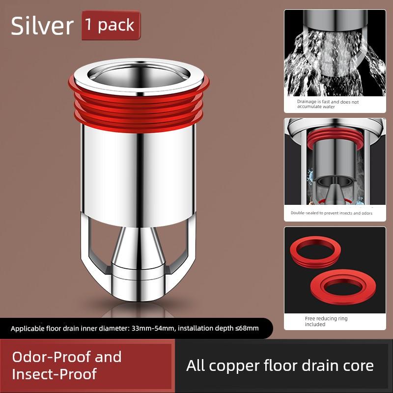 Anti-Odor and Anti-Insect Drain Cover, Anti-Odor Device, All-Copper Sealing Cover for Kitchen, Toilet, and Bathroom Drain Pipes to Eliminate Odors