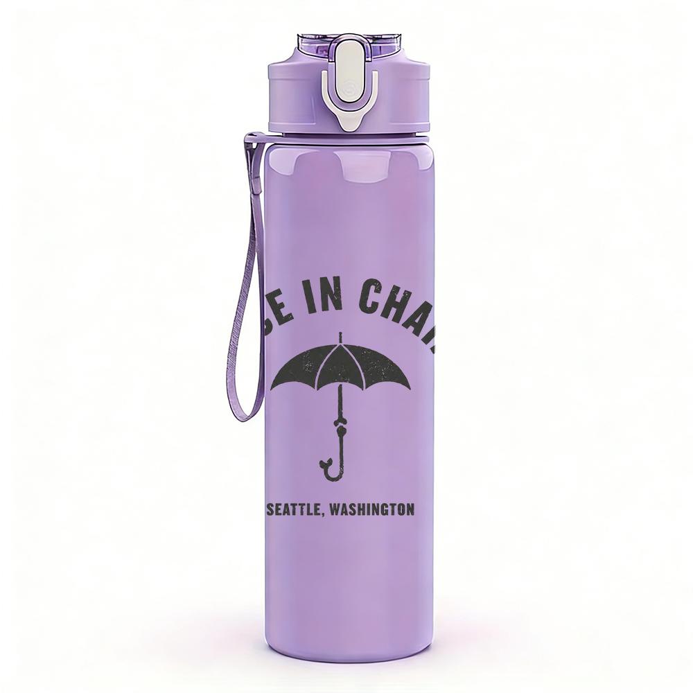 1PC Alice in chains umbrella faded print 750ml colorful plastic sports water bottle leakproof pop up lid with straw for outdoor work home use