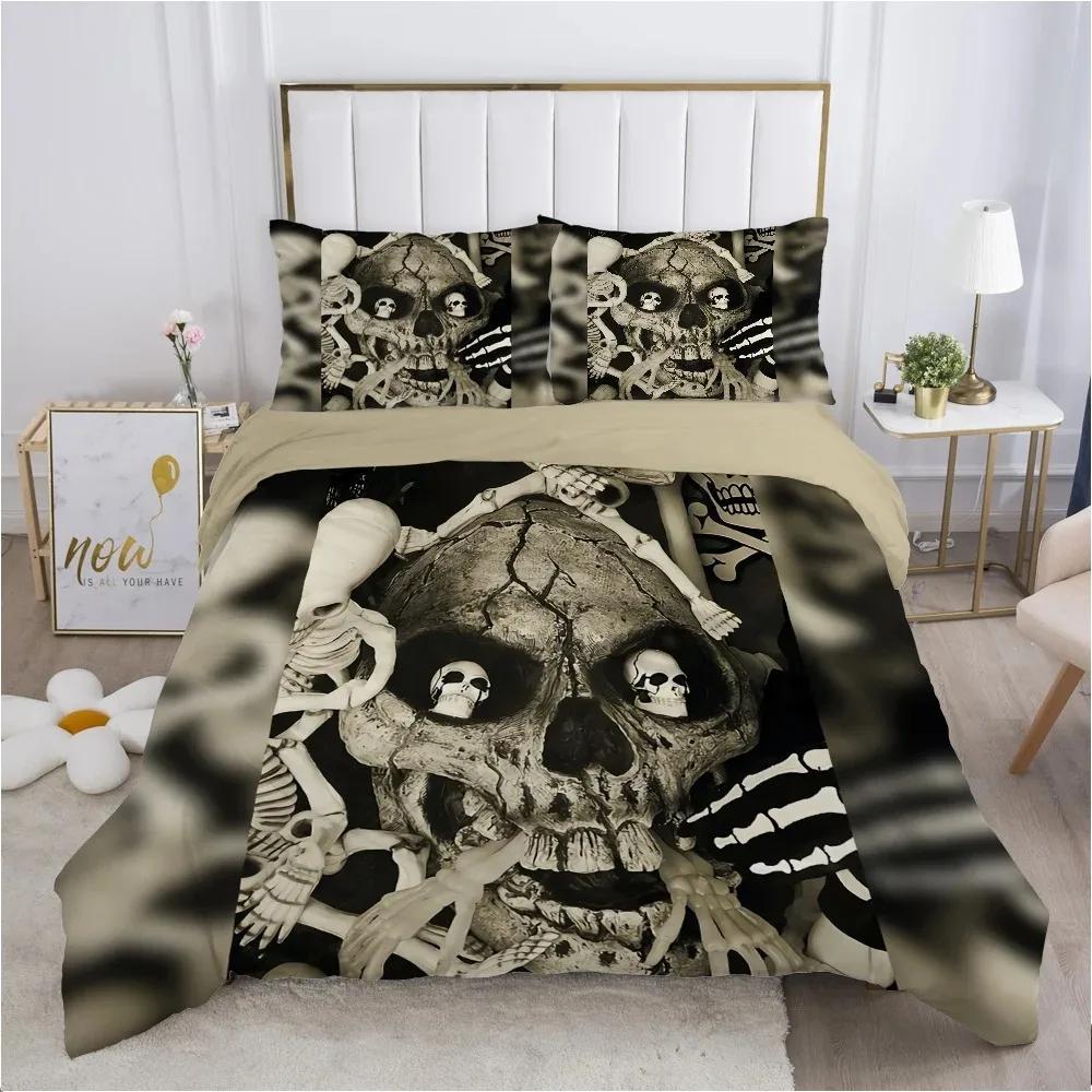 Комплект пододеяльника 3D Scream Horror Skull размера Queen, комплекты постельного белья Sugar Skull, одинарный, полуторный, полный, королевский, чехол для одеяла, декор для спальни