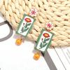 Charm Metal Geometric Stud Earrings Painting Bohemian Dangle Earring  Gift