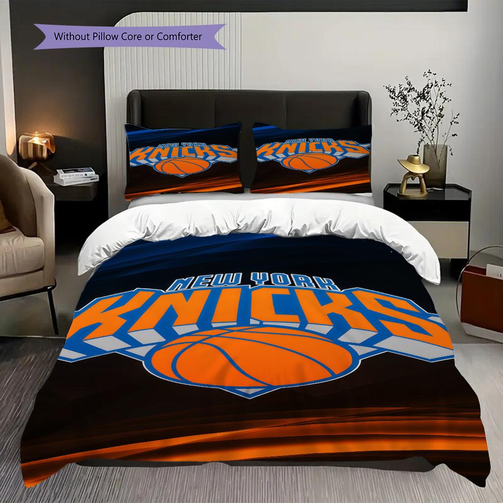 New York Knicks Bold Colors Dynamic Three-piece set(1 * duvet cover + 2 * pillowcase, without core)Duvet cover and pillowcase Soft and comfortable