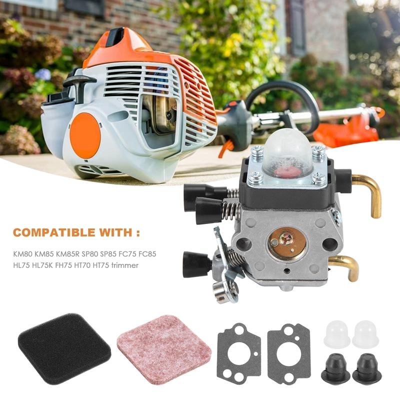 FS85 Carburetor + Air Filter Cover For STIHL FS75 FS80 FS 85 KM80 KM85 FC75 String Trimmer Brush Cutter Tune Up Kits