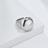 Curved High Polished Mirror Big Ring  Stainless Steel High Quality Women 18K Gold Not Fading Ring for Engagement