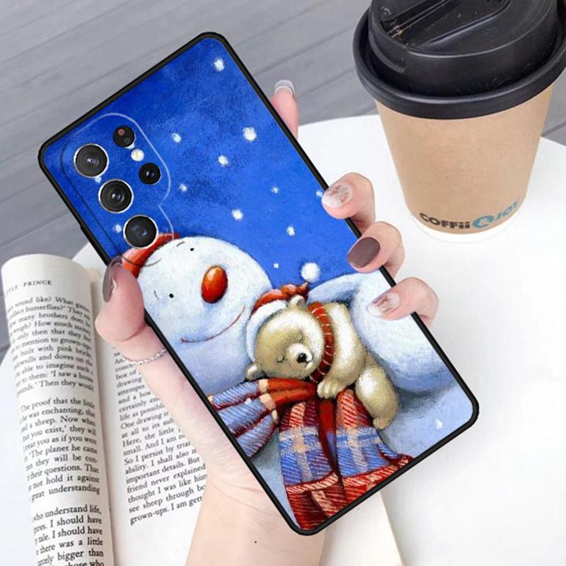 Чехол для телефона Рождественский Снеговик Пингвин Санта Олень Для Samsung Galaxy S24 S25 Ultra S21 S22 S10E Note 10 Plus 20 FE S23
