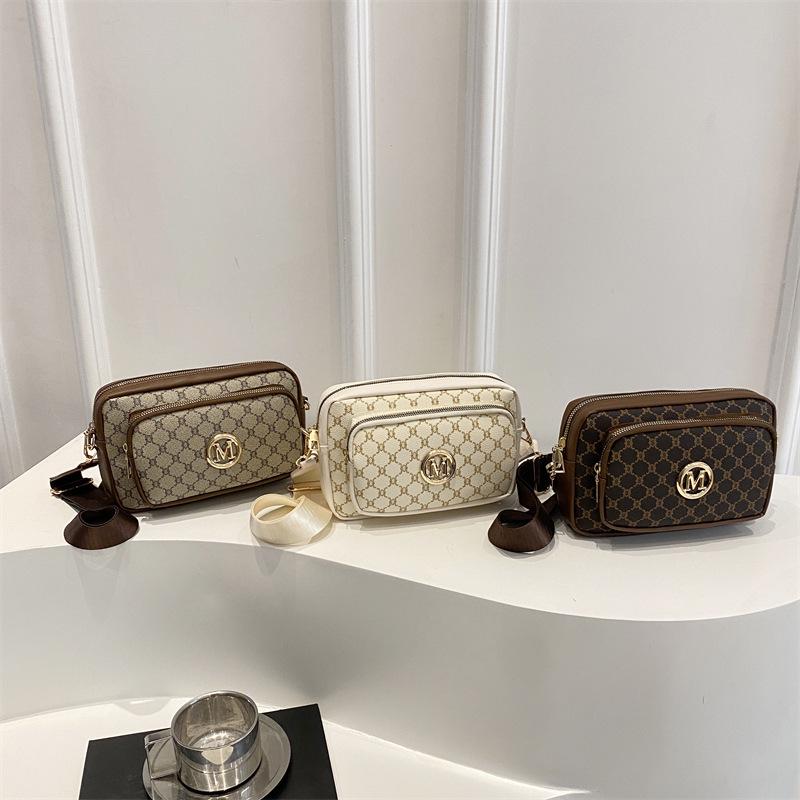 2025 Vintage Women's Multi-Compartment Crossbody Bag with Letter Print