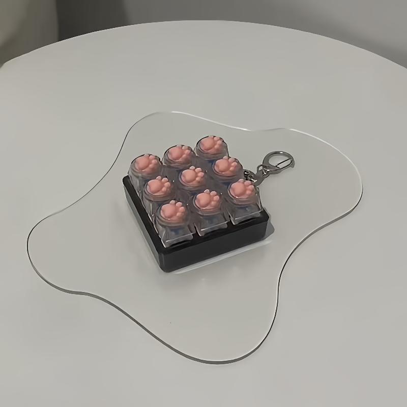 9-клавишная бесшумная клавиатура Брелок Креативная клавиша-лапка кошки Игрушки-антистресс Для детей Взрослых Подарок