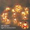 2M 20LED Santa Claus Snowflake Tree LED Light String Christmas Decoration For Home Christmas Ornament Xmas Gift New Year