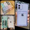 Clear Shockproof Phone Case For Iphone 13 12 11 Pro Xs Max Mini Xr 8 7 Plus Se 3 2022 2020 14 Pro Max Cover With Card Holder Bag