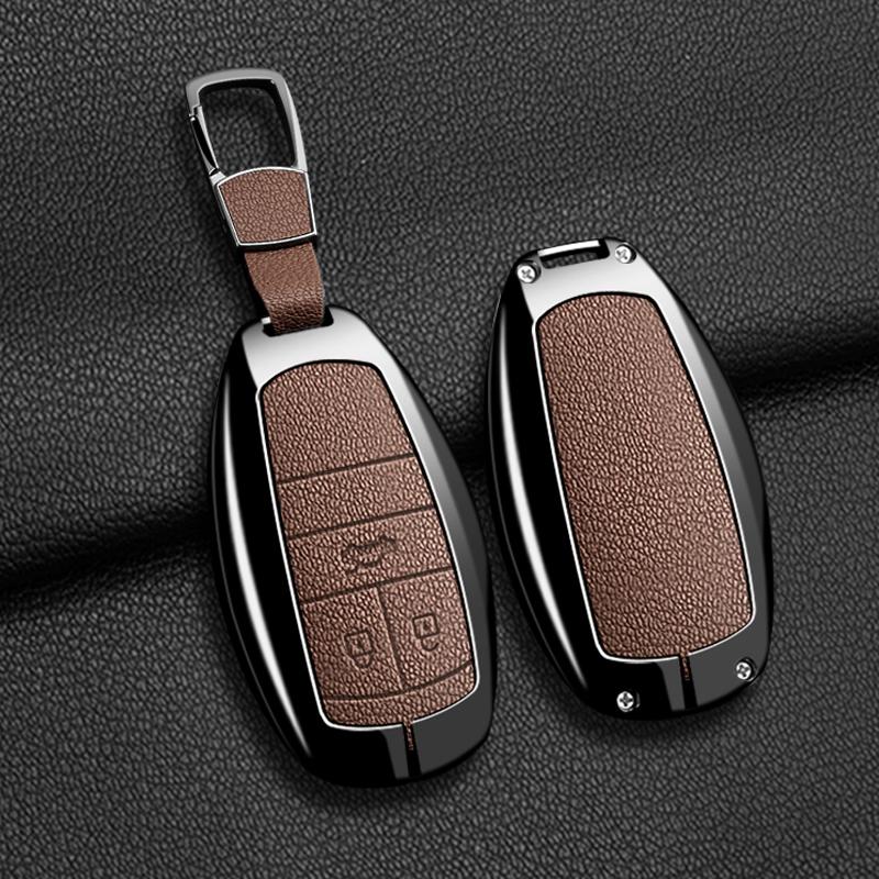 Металл+Кожа Чехол-Оболочка Брелок для Ключа Автомобиля Для Bentley Bentayga - 2Ahmv-Yk1 Чехол-Кейс для Ключа Автомобиля Для Брелока Bentley Аксессуар
