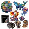 Irregular Animal Shaped Wooden Puzzle Colorful Succulent Wooden Puzzle Magic Puzzle Intellectual Toy Educational Toys Game Birth