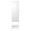 Mirror Jewelry Cabinet Standing Mirror with Storage Full Length White