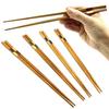 Set of 5 Bamboo Slim Checkered Made In Natural Bamboo Chopsticks for Entertaining Easy To Comfortable To and of 5 Bamboo Slim Checkered Chopsticks,
