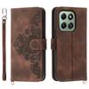 For Honor X6b 4G Case Flower Pattern PU Leather Wallet Phone Cover with Strap