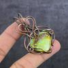 Yellow Triplet Opal Handmade Copper Wire Wrap Jewelry Pendant 2.36" V1g24