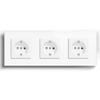 BSEED Single EU Socket Double Power Outlets Triple Electric Sockets Crystal Glass Wall Socket White Black Gold Gray 16A E Series