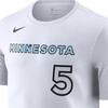 Nike X NBA Collaboration Minnesota Timberwolves FW24 Anthony Edwards Logo Letter Crew Neck T-Shirt Men Tops White HJ2780-104