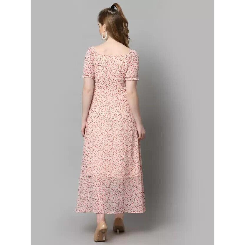 Женское облегающее платье макси из жоржета с принтом и расклешенной юбкой, с подкладкой из полиэстера, платье VF-1809