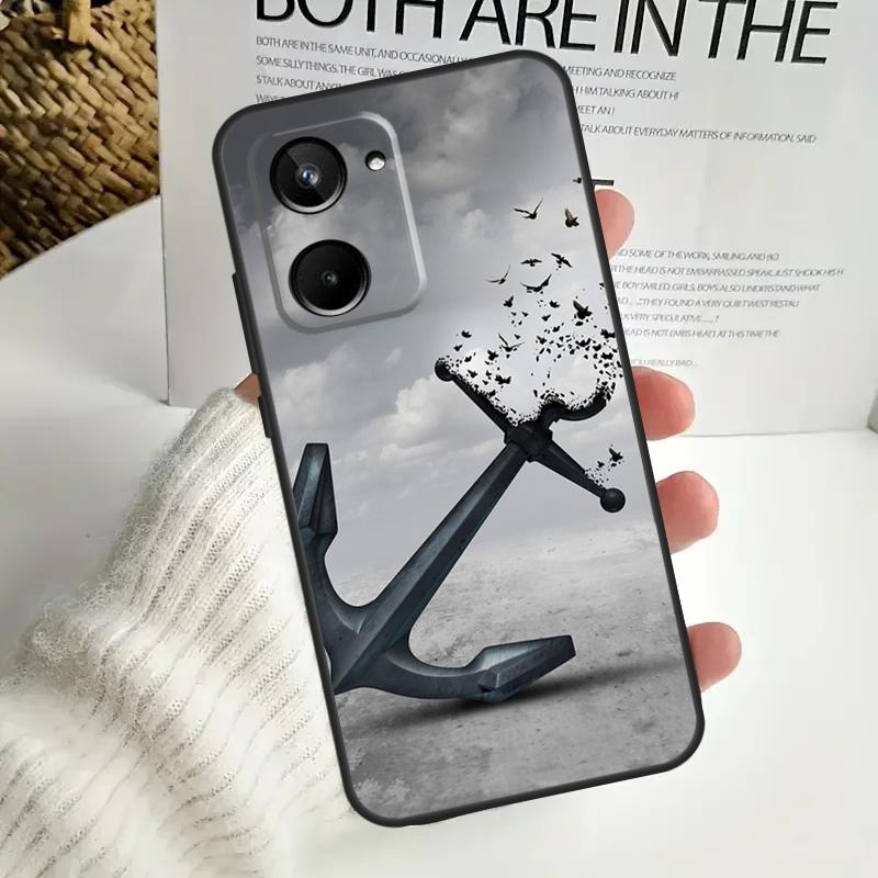 Anchor Boat Case For Realme 9 10 11 12 Pro Plus GT5 GT Neo5 C21Y C25s C30 C31 C33 C35 C51 C53 C55 C67