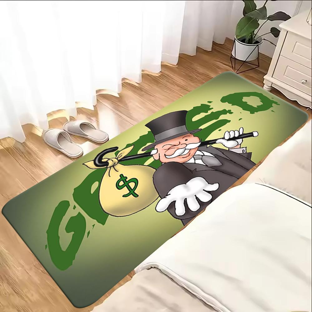 Rich Man Game Monopoly Dollar Cartoon Carpet Rug for Living Room Bedroom Home Sofa Decoration,Kid Area Rug Non-slip Floor Mat