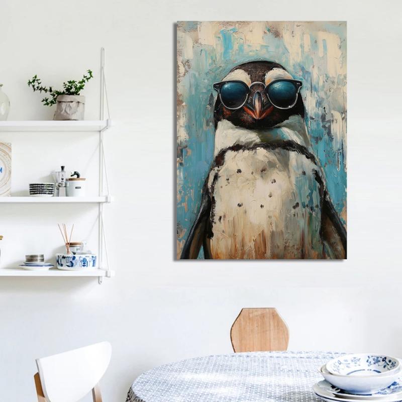 Sakura Fox Penguin Owl Eagle Raccoon Flamingo Poster Print Animal Canvas Painting for Living Room Home Decor