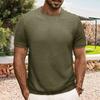 Yousheng летние мужские топы трикотажные с круглым вырезом и короткими рукавами однотонные ребристые эластичные футболки облегающий пуловер повседневная повседневная одежда