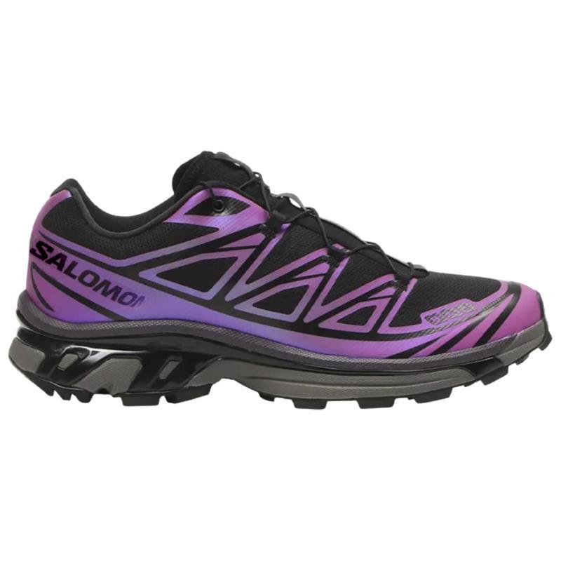 SALOMON Кроссовки XT 6 для бега, унисекс, черные с фиолетовым, кроссовки 477956