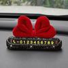 Креативный красный бант для автомобиля, временная парковка, номер телефона, карточка, номер телефона, стразы, наклейки на автомобиль, Decro